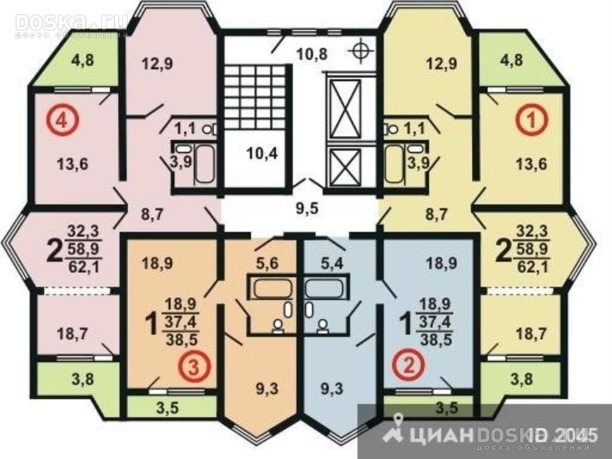 Планировка квартир серии п-44к. серия дома п-44к.